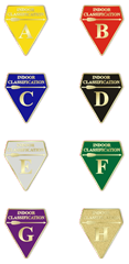 Indoor classification badges.
